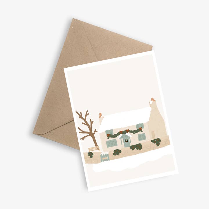 Cottage The Holidays - Simple card for wholesale by LE PAPIER GRAPHIQUE
