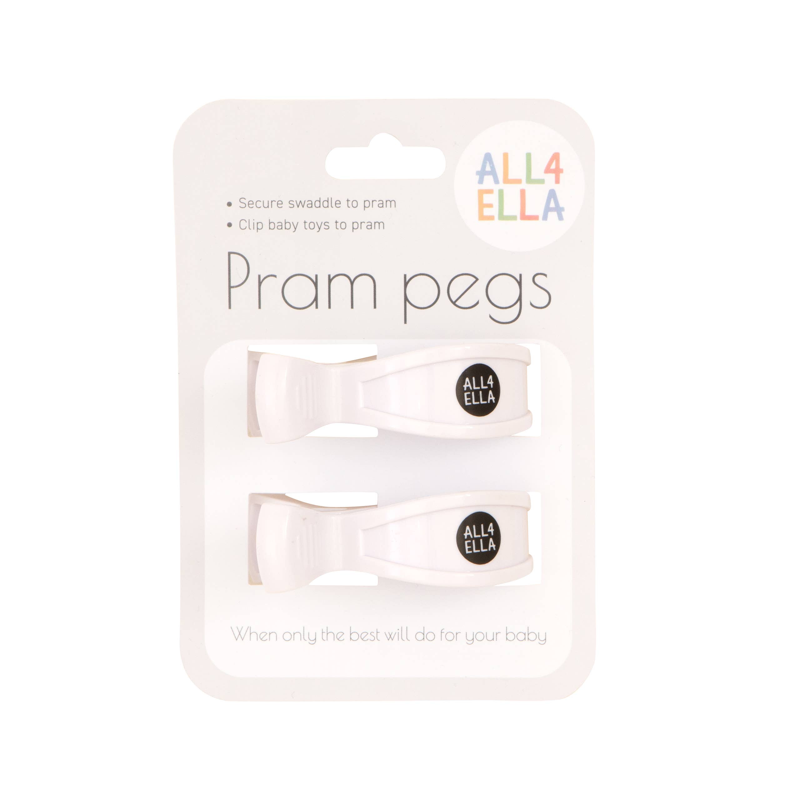 All4Ella - Wholesale Pram cover/accessory - Pram Pegs 2pk - White