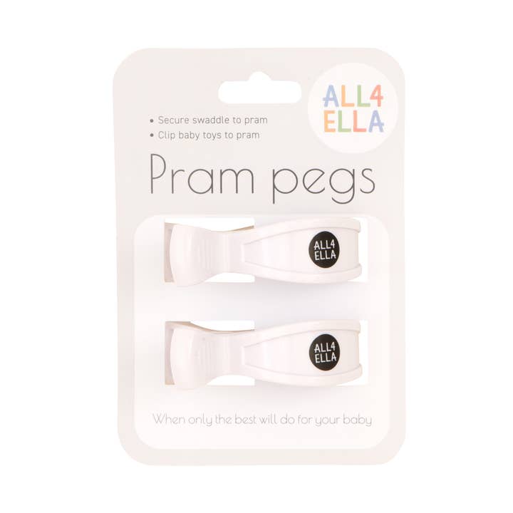 Pram Pegs 2pk - White for wholesale by All4Ella
