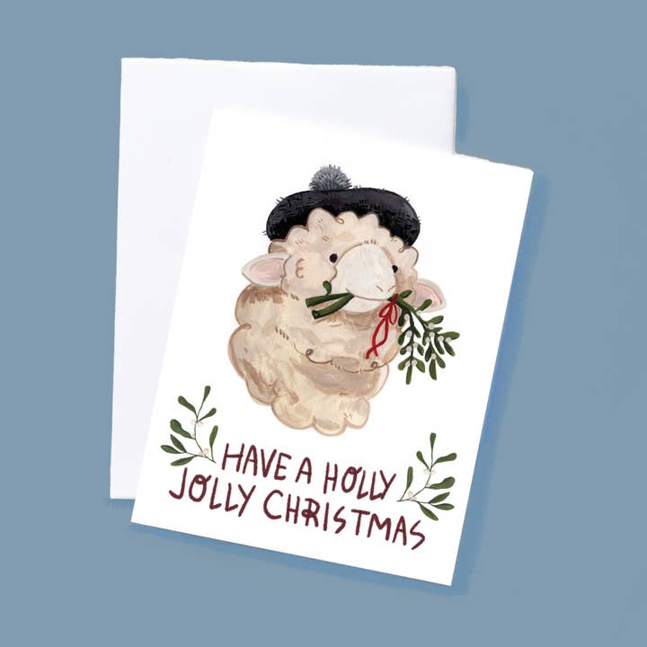 Have a Holly Jolly Christmas — Christmas Card for wholesale by Leah Bees Creations