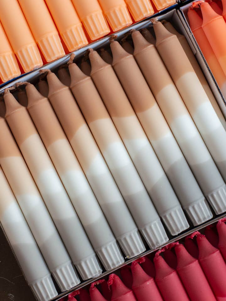 Taper candles - Winter vibes no.5 (Brown/Grey) for wholesale by Nordtrice