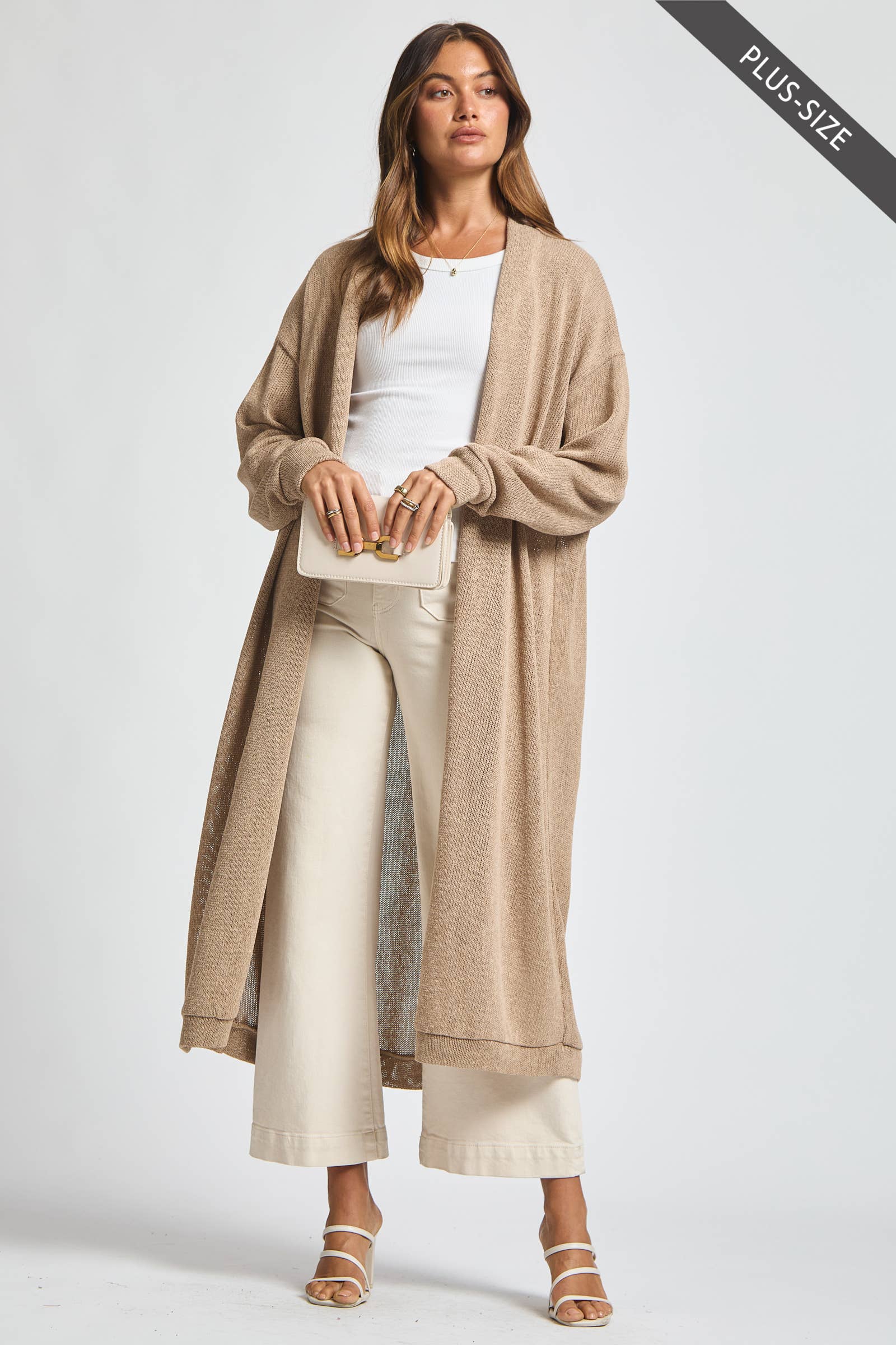 Dear Scarlett - Venta al por mayor Cárdigan - Mujer - Cárdigan Largo Relajado Talla Grande17