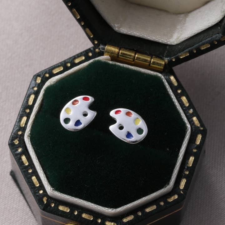 Attic creations – wholesale Stud/post earrings – TT71003 THE ARTIST Painter Palette Earrings4