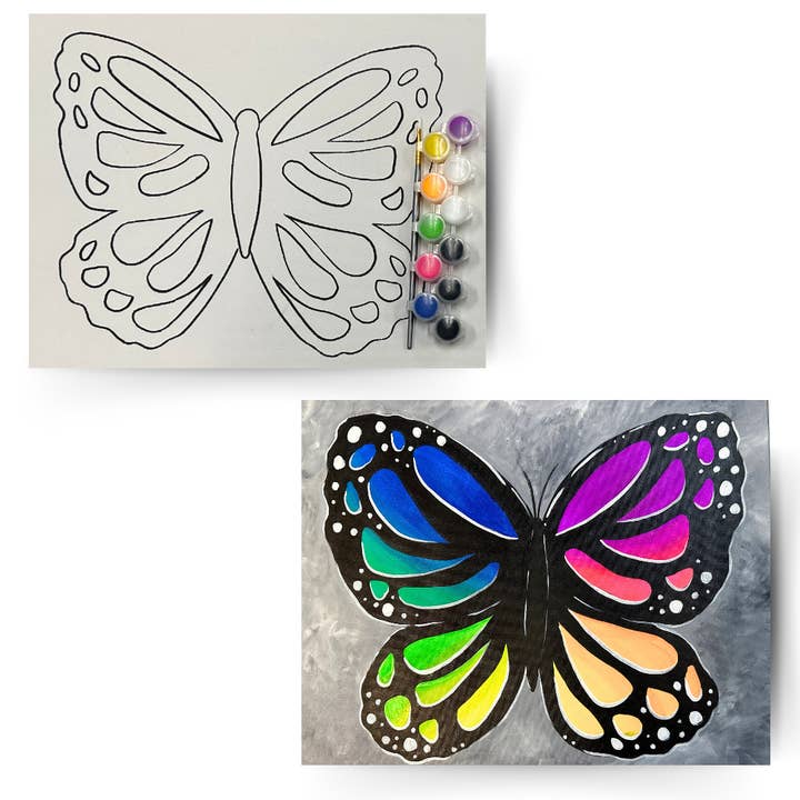 Butterfly - DIY Canvas Paint Kit - Includes Paint & Brush for wholesale by Painted Grape