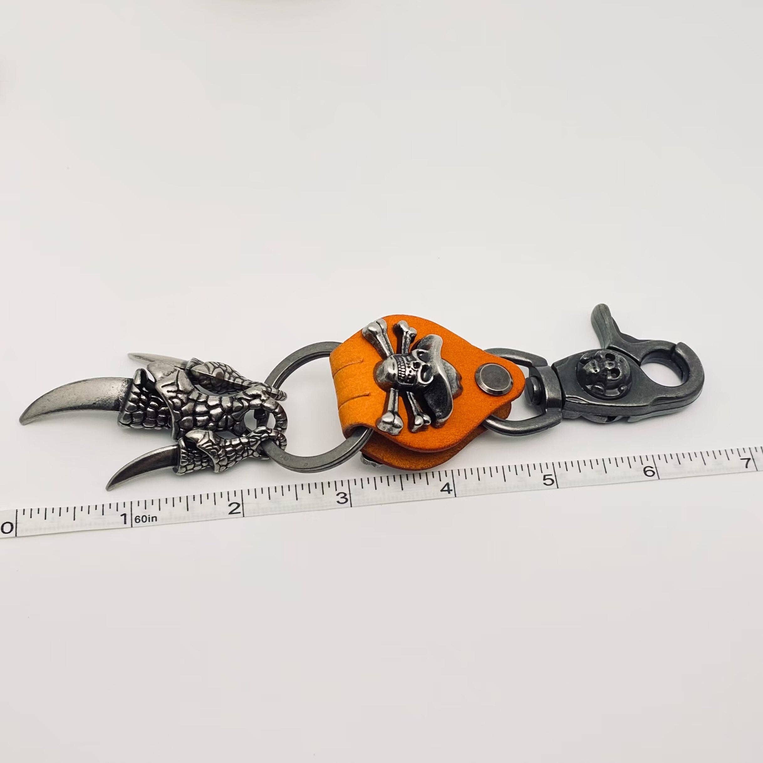 Mio Queena - Wholesale Keychain - Unisex - Punk Leather Keychain Skull Style Dragon Claw Pendant7
