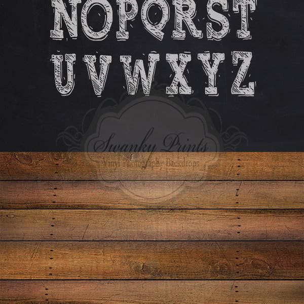 Pizarra de alfabeto TWO IN ONE de 6 pies x 12 pies y madera de pino oscuro para venta al por mayor de Swanky Prints