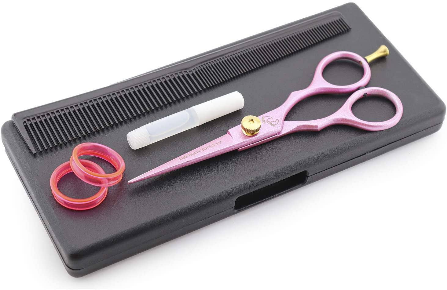 Haryali London – wholesale Hair scissors – Haryali Pink 5.5" Hair Cutting Salon Barber Scissors With Adjustable Screw3