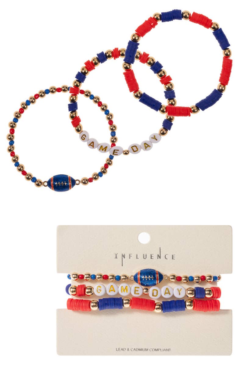 Designature New York - Wholesale Beaded Bracelet - Football Enamel Game Day Beaded Stretch Bracelet7