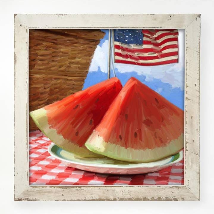 ginger blue - Wholesale Art Print - Patriotic Watermelons