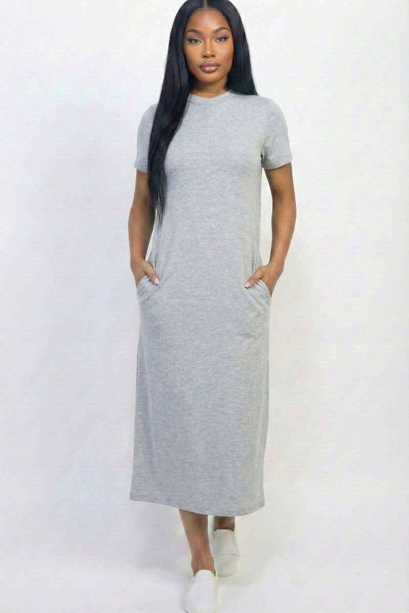 CAPELLA APPAREL - Wholesale Dress - Women's - Side Pocket Tee Dress13