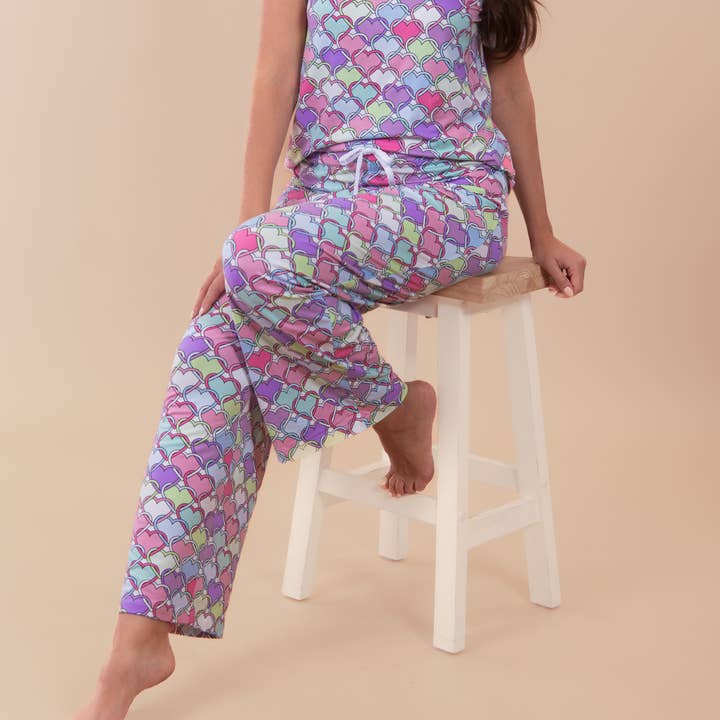 Love Lock Hearts Pajama Pants | Fun Valentine PJ Bottoms for wholesale by Amanda Blu