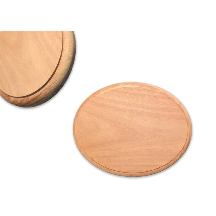 Custom-Sized Oval Santos Mahogany Plaque – Unfinished, 1/2 inch Stepped Round for wholesale by Wild Woodworker