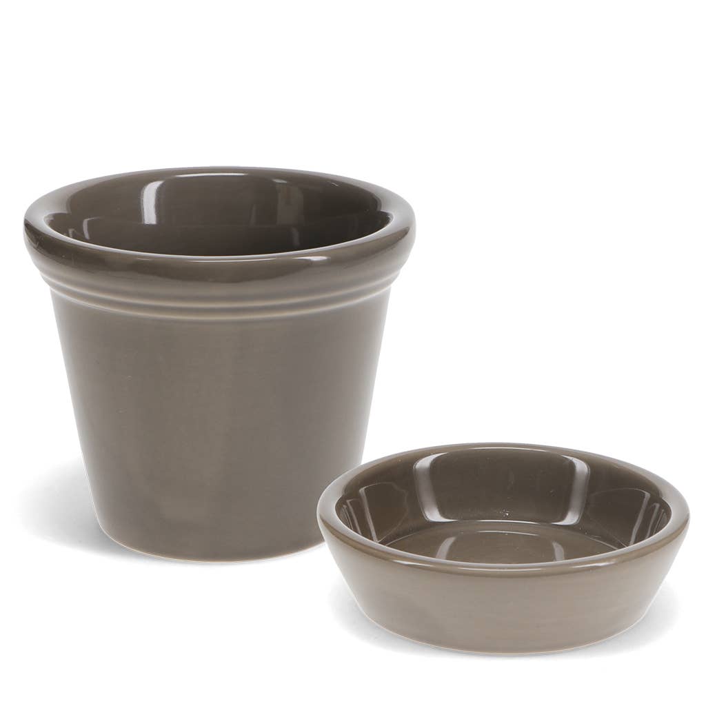 Rex B2B - UK – wholesale Plant pot – Ceramic plant pot and saucer - Grey1