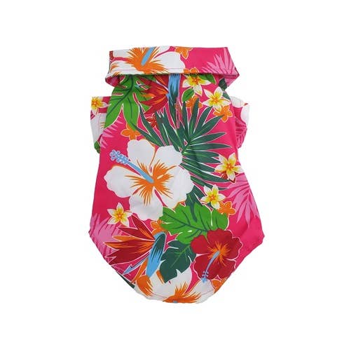 Hip Doggie Pink Hawaiian Button Down Dog Shirt for wholesale by Barker's Bowtique