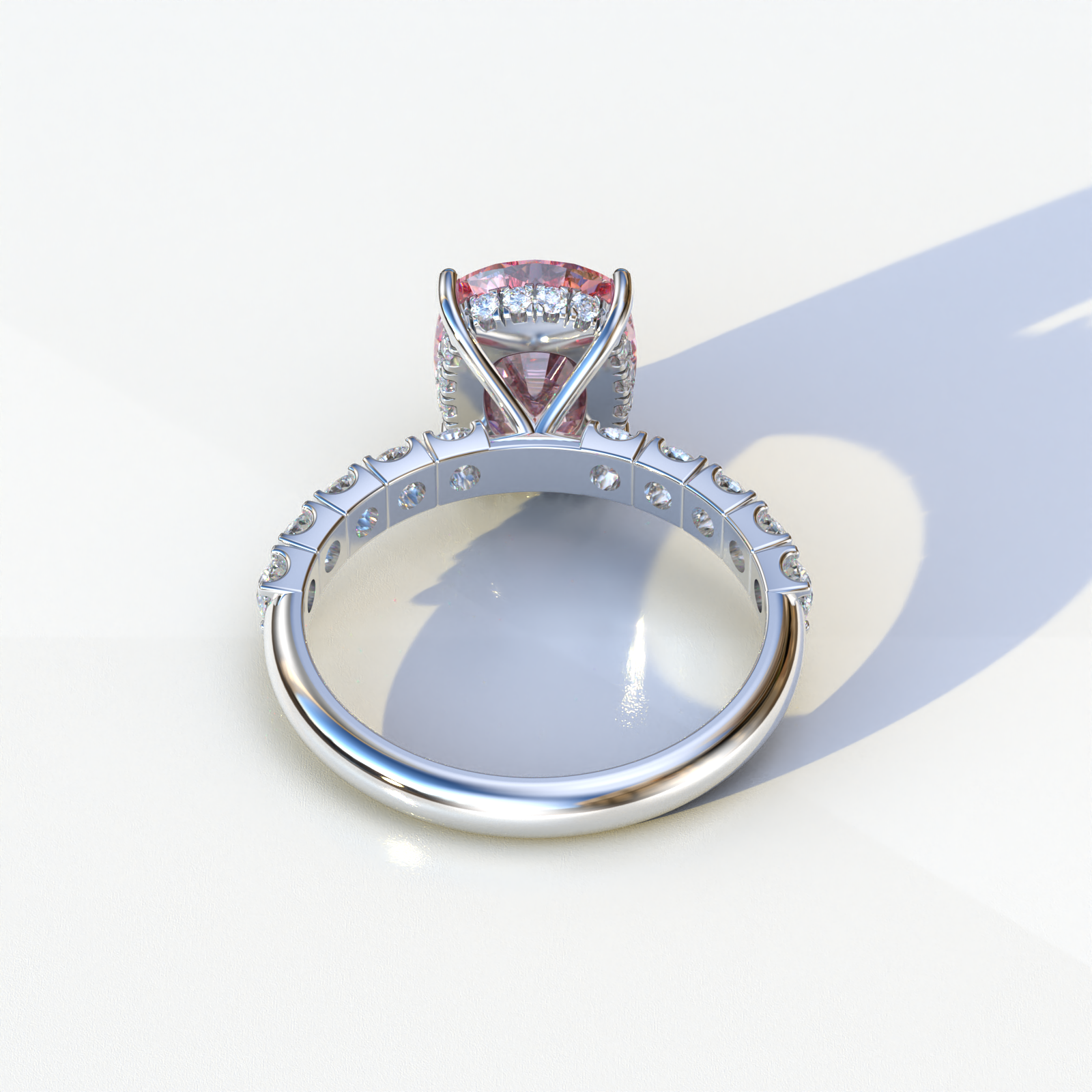 Mohana Jewels - Luxury - Vendita all'ingrosso Anelli di fidanzamento - Anello con diamante da laboratorio taglio ovale rosa da 2 carati con halo nascosto e montatura pavé - Resa3