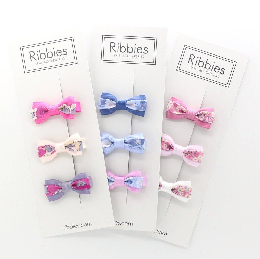 Ribbies - Wholesale Hair Bow - Kids - Set of 3 Liberty Bows - Betsy Red1