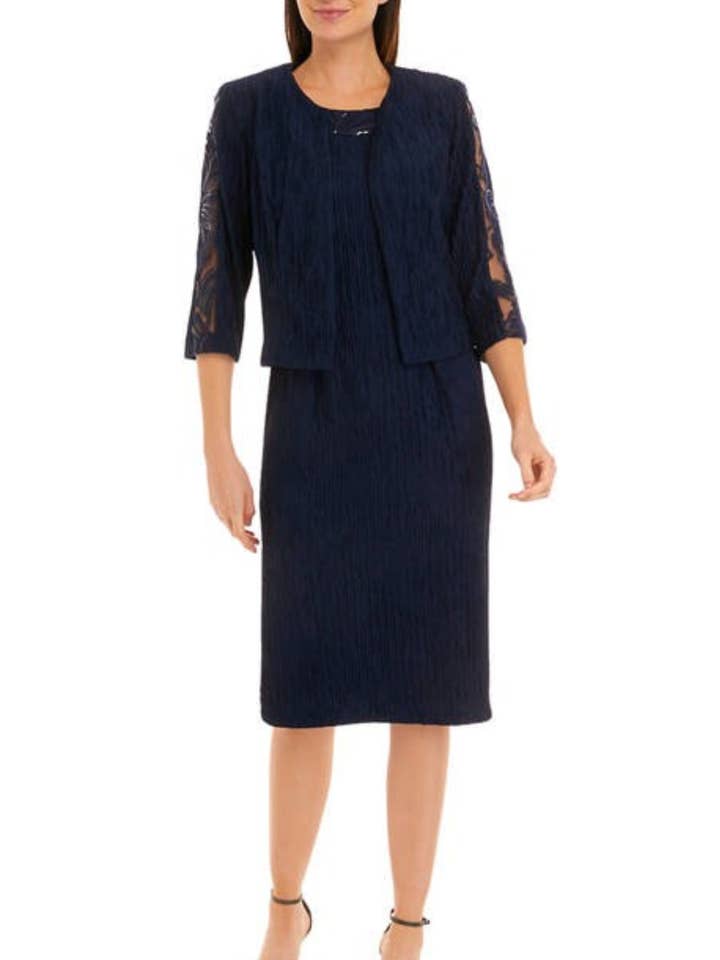Maya Brooke 3/4 Sleeve 2-Piece Jacket Dress for wholesale by New Yorker's Apparel