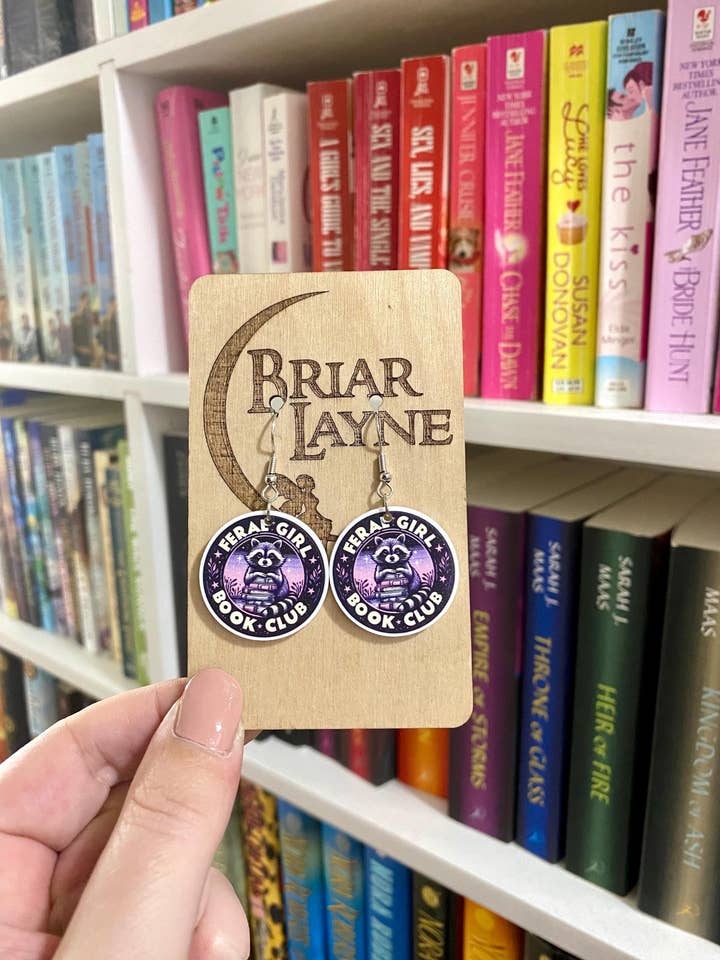 Raccoon Earrings - Feral Girl, Trash Panda, Pastel for wholesale by Briar layne