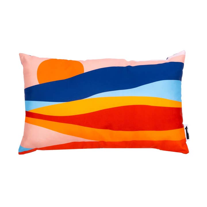 Desert Sunset Outdoor double-sided Bolster Pillow 11.8x19.7 for wholesale by hide+seek SUPPLY CO