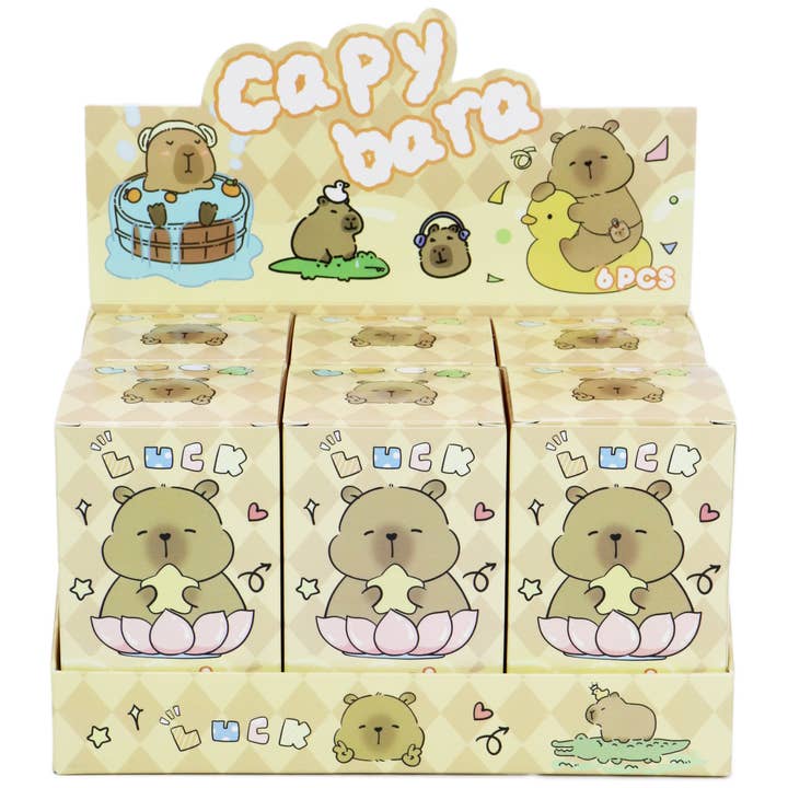 Cap Zone - Wholesale Decorative Figurine - Capybara PVC Figurine Blind Mystery Box - 6 pcs