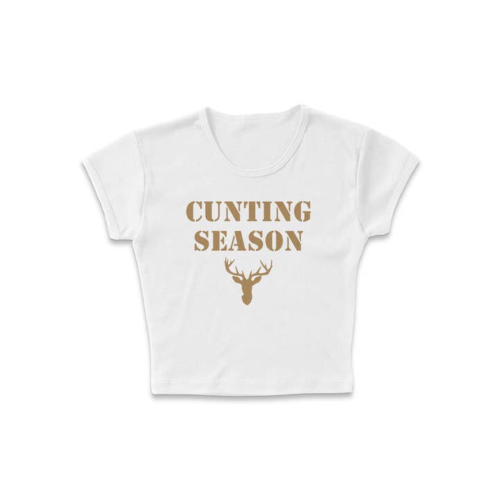 femfetti - Wholesale Screen Printed T-Shirt - Women's - Cunting Season Micro Rib Baby Tee1