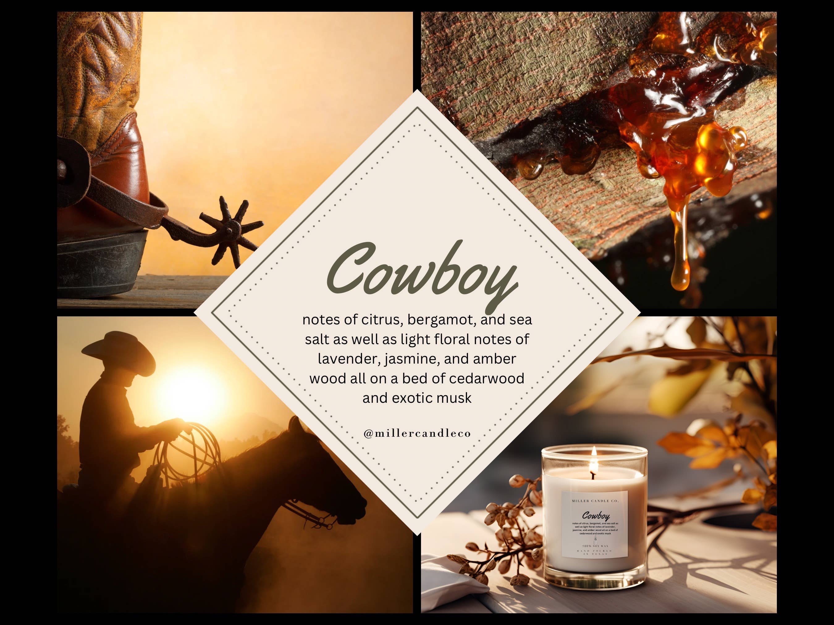 Miller Candle Co. - Wholesale Cologne Spray - Western Men’s Cologne — Barn & Hive Collection, 50 ml Amber 1