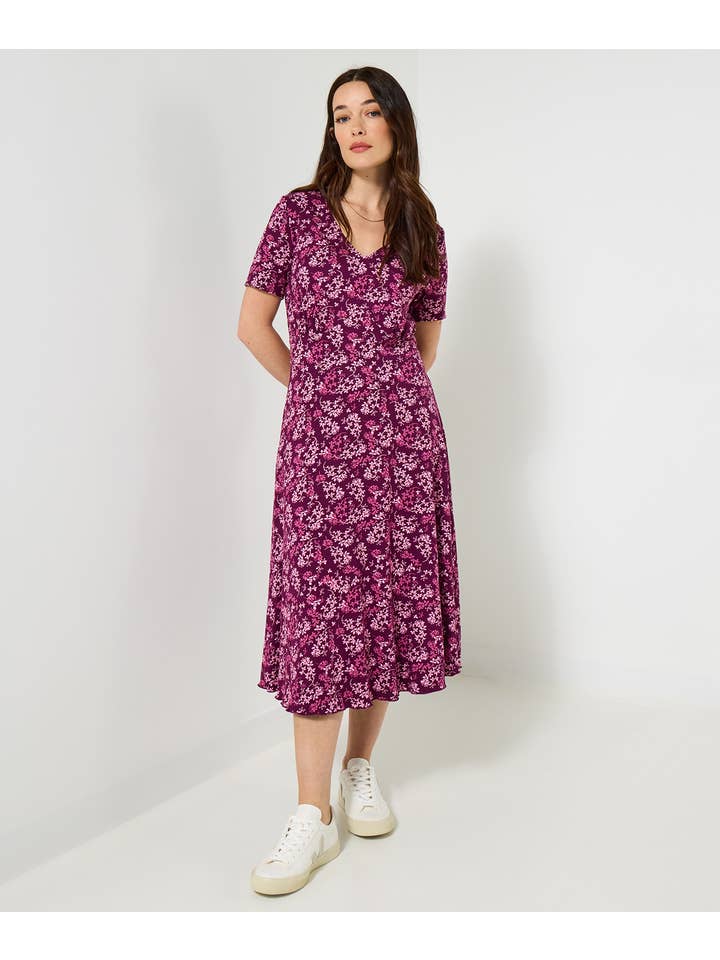 Plum Radiant Reversible Printed Jersey Dress for wholesale on Faire2