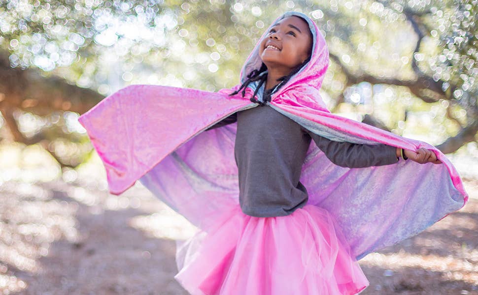 everfan - Wholesale Cape - Kids - Reversible Hooded Cloak - 30" Long | Double-Sided Cape3