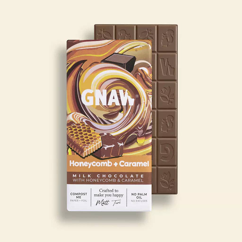 GNAW Chocolate – wholesale Chocolate bar – Honeycomb & Caramel - Milk Chocolate Bar