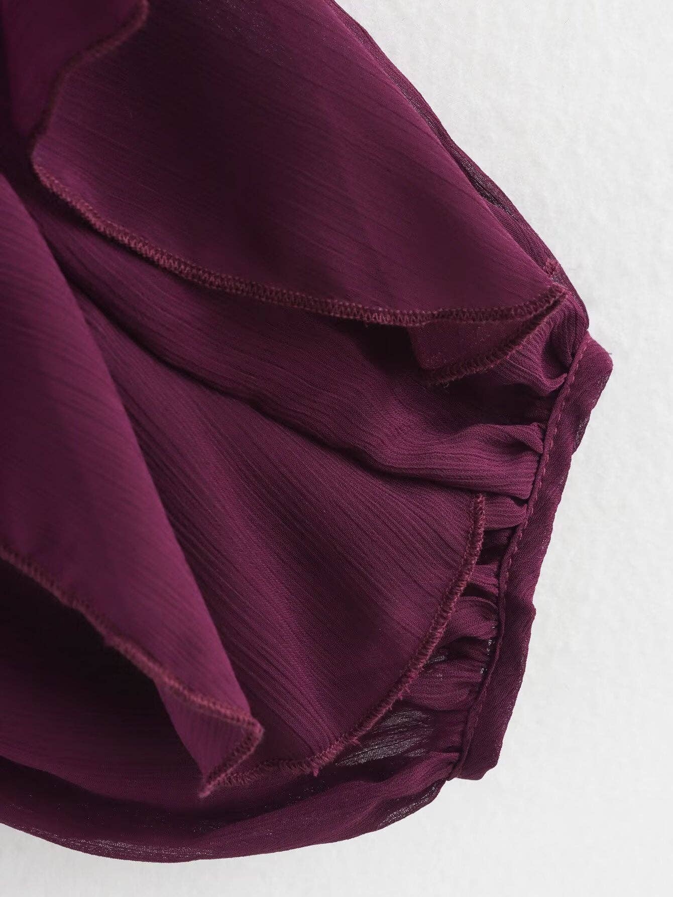 Marayn - Wholesale Blouse - Women's - Chic 2025 European Vneck Ruffled Layered Blouse B8882714