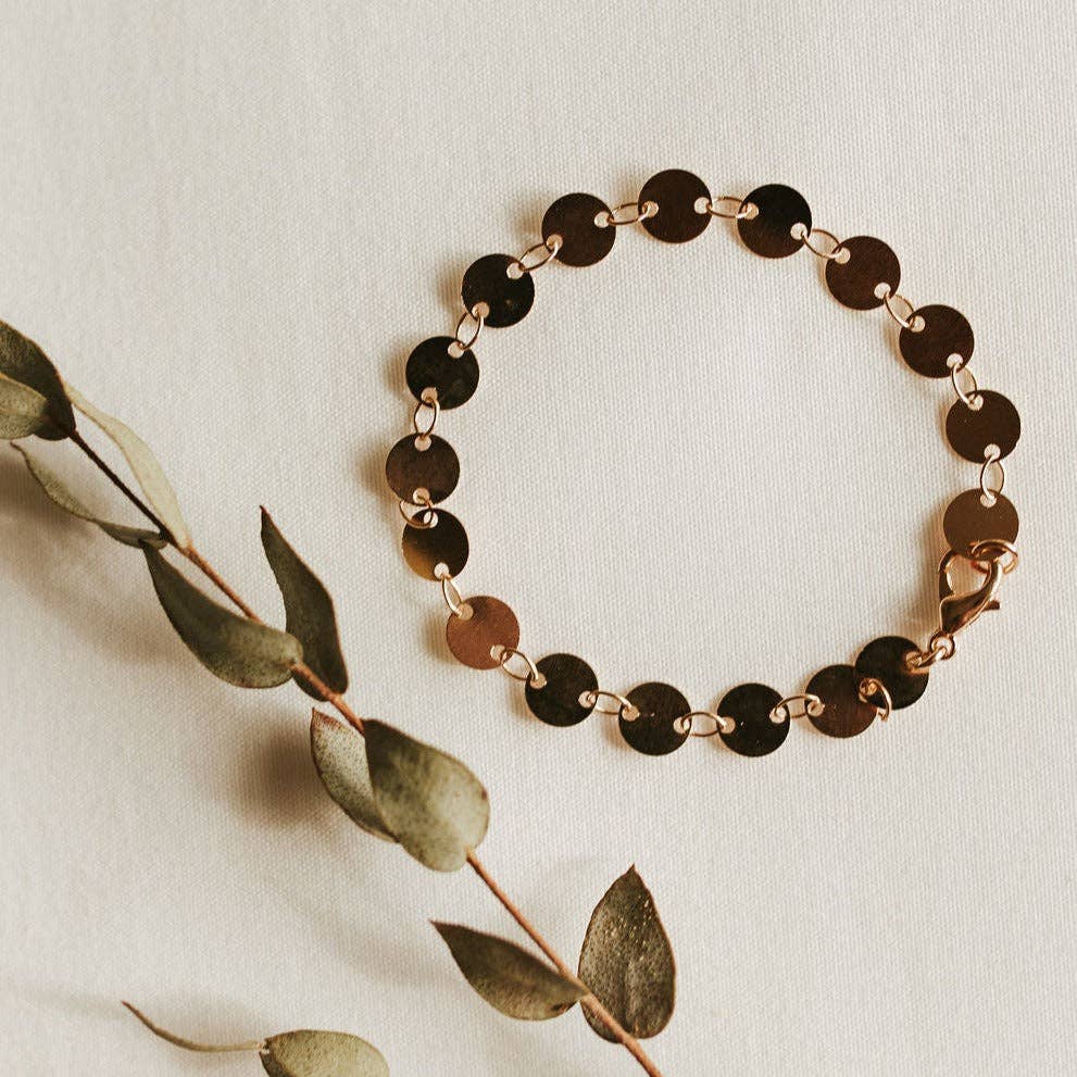 Mauve Jewelry Co. - Vendita all'ingrosso Bracciali a catena e a maglie - Bracciale Chloe Gold Filled Coin2