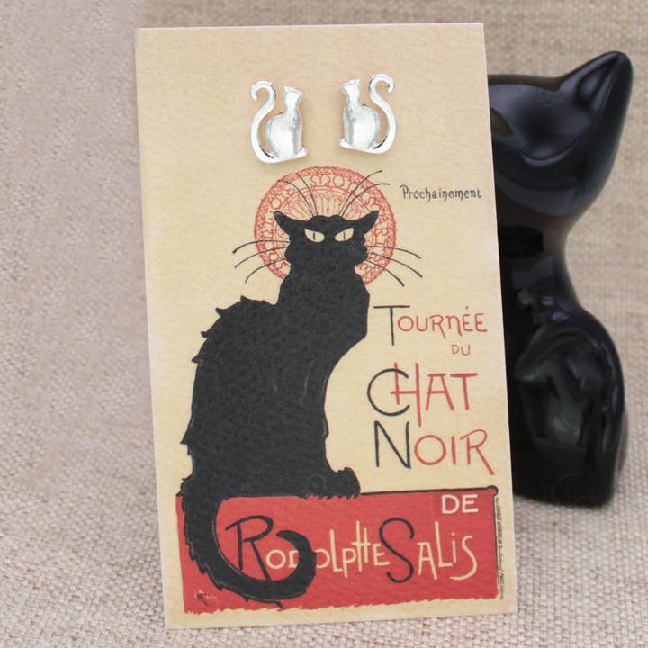 Chat Noir Fine Art Silver Cat Post Earrings and other Purchase Wholesale cats in art. Free Returns & Net 60 Terms on Faire trending on Faire.