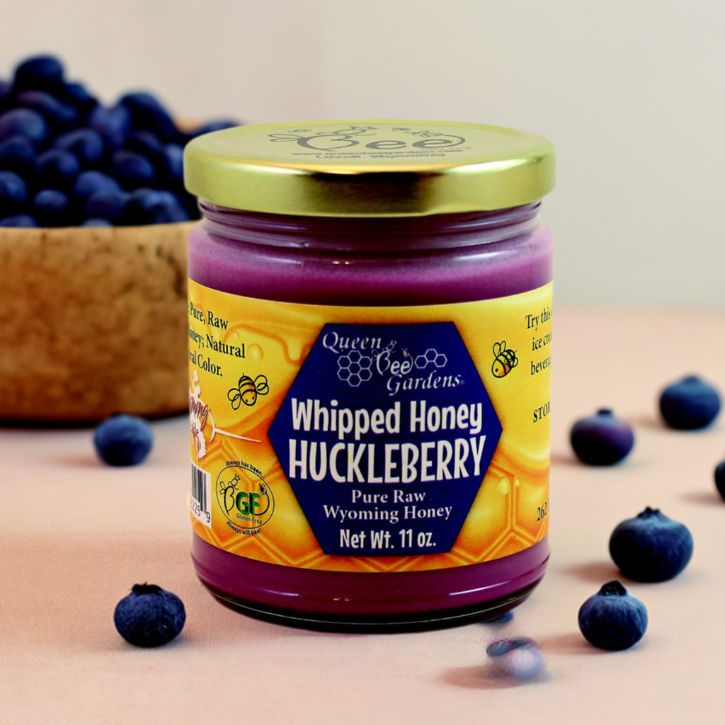 Queen Bee Gardens - Vente Miel - Miel fouetté aux huckleberry4
