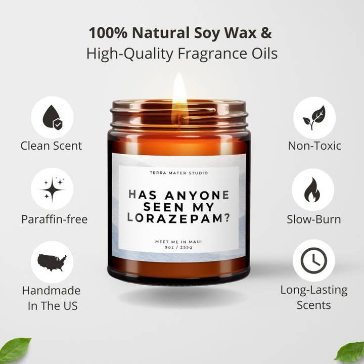 Terra Mater Studio LLC - Wholesale Jar/Filled Candle - Has Anyone Seen My Lorazepam? White Lotus Season 3 Inspired3