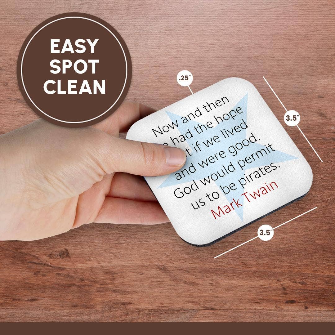 3dRose - Vente Sous-verre - 3dRose, Citations de Mark Twain - De temps en temps, nous avions l'espoir, Dessous de verre13