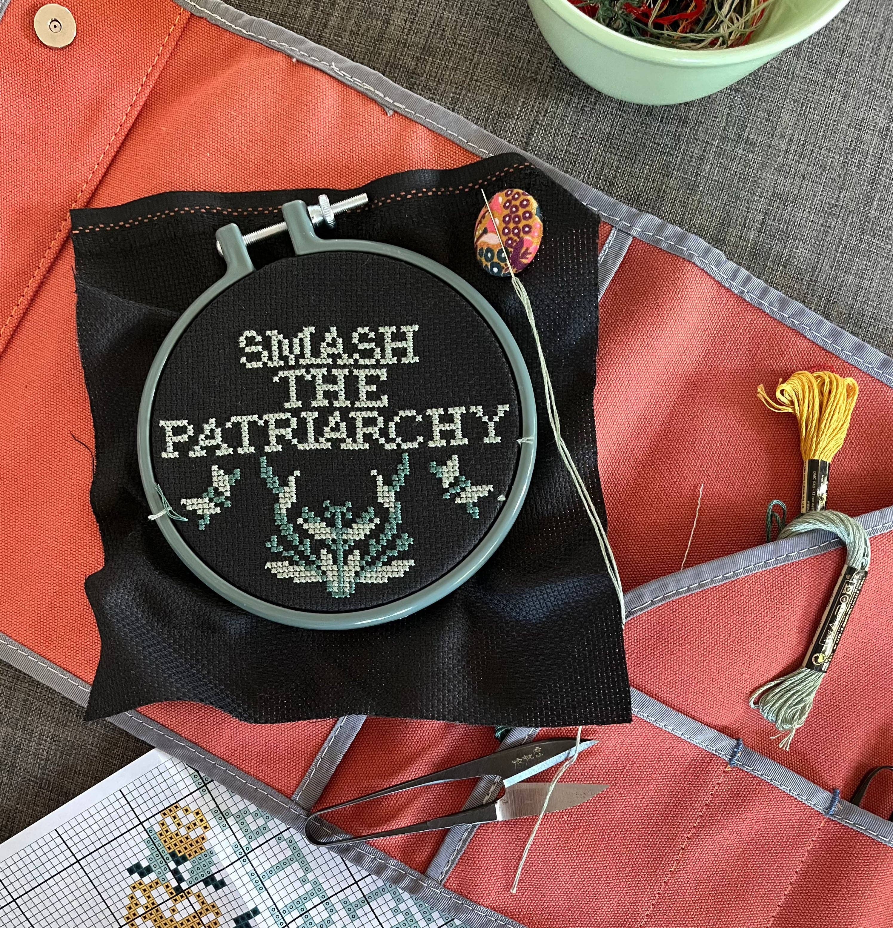 Junebug and Darlin - Wholesale Embroidery/Cross Stitch Supplies - Smash the Patriarchy Kit6