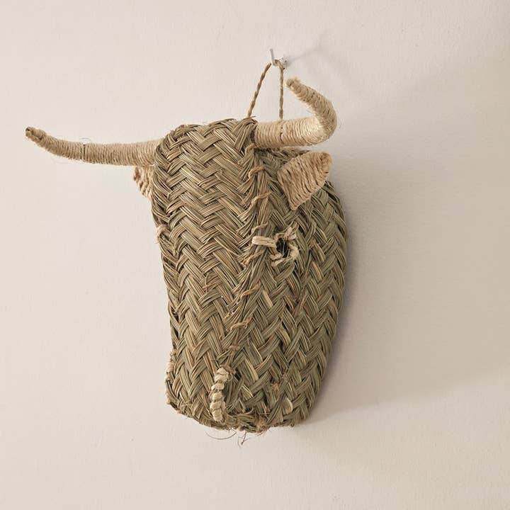 Melecraft - Vendita all'ingrosso Decorazione da parete - Bambini e neonati - Decorazione da parete con testa di toro in paglia