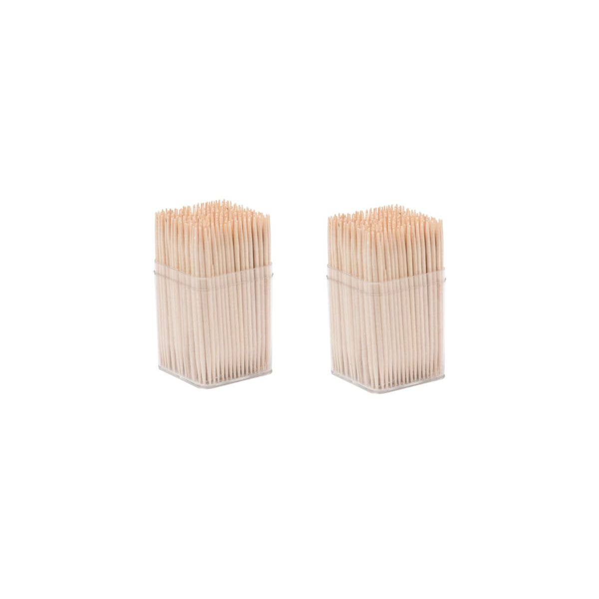 Fackelmann - Wholesale Tooth picks/party picks - Set of 2 kegs of 300 wooden toothpicks with lid