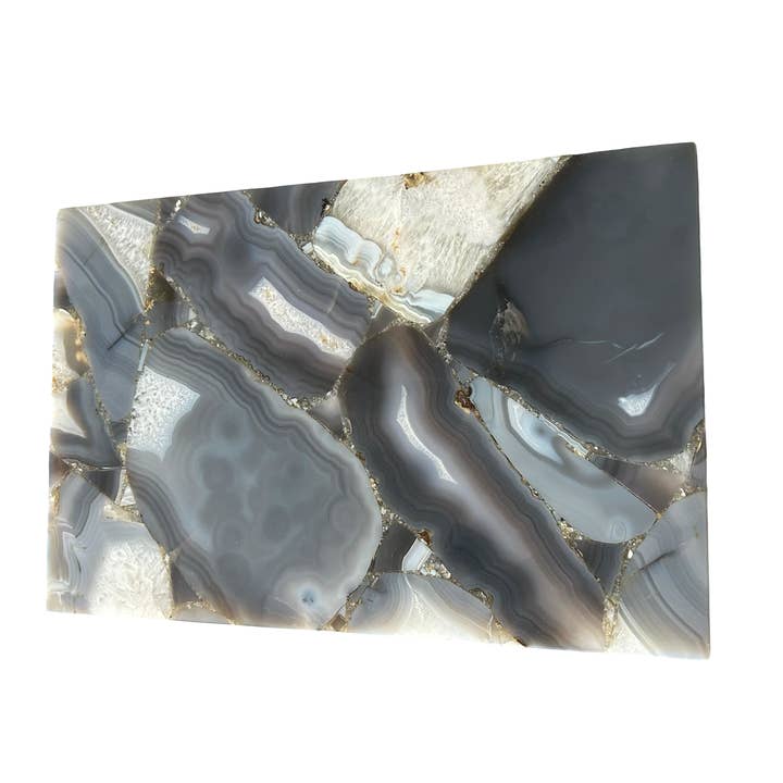 Grey Agate Tray Rectangular - 14 x 8 Inch for wholesale by Serein Wellness