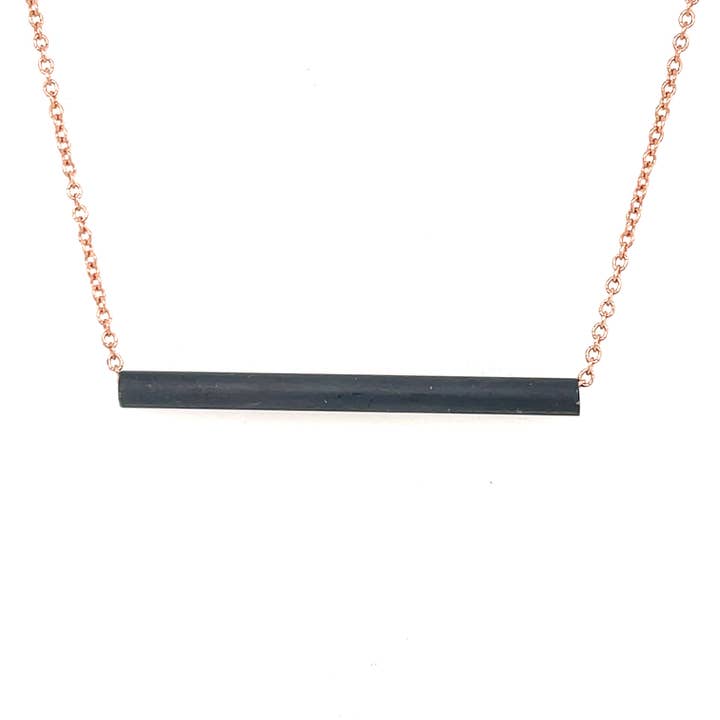 Flavia Bennett Designs - Wholesale Pendant/Charm Necklace - Skinny Tube Necklace in Gold and Black Silver3