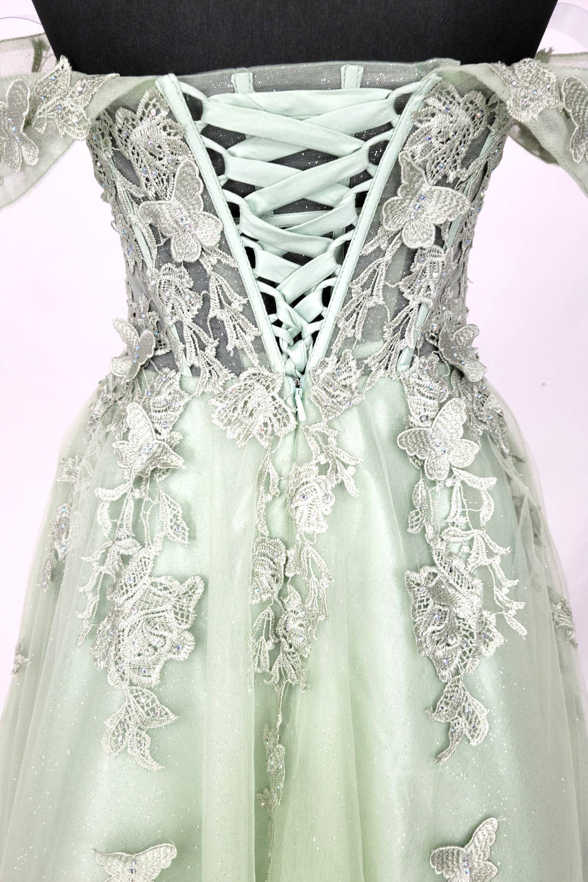 Chicas - Venta al por mayor Vestido - Mujer - Vestido con hombros descubiertos y mariposas C35018