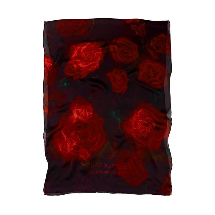 „La Rosa“ Seidenchiffon-Schal für den Großhandel von Lost Pattern NYC