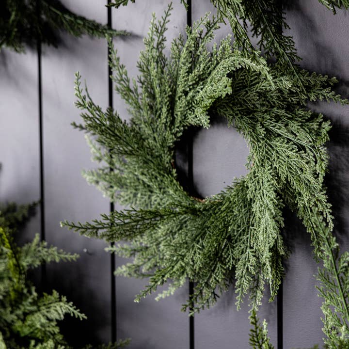 Luxe B Co - Wholesale Wreath - Cypress Leaf Full Real Touch Wreath - 24"2
