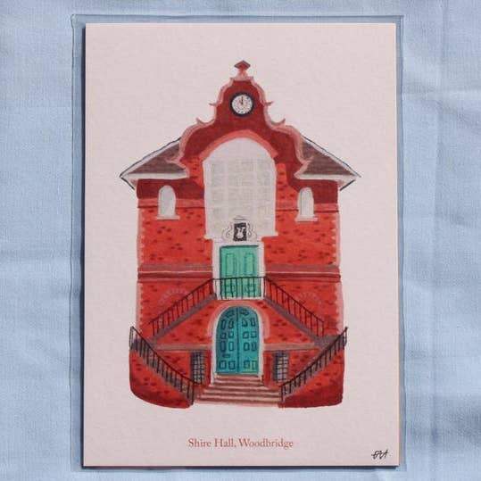 Shire Hall, Woodbridge – A5 Art Print for wholesale by Emma Holmes Art