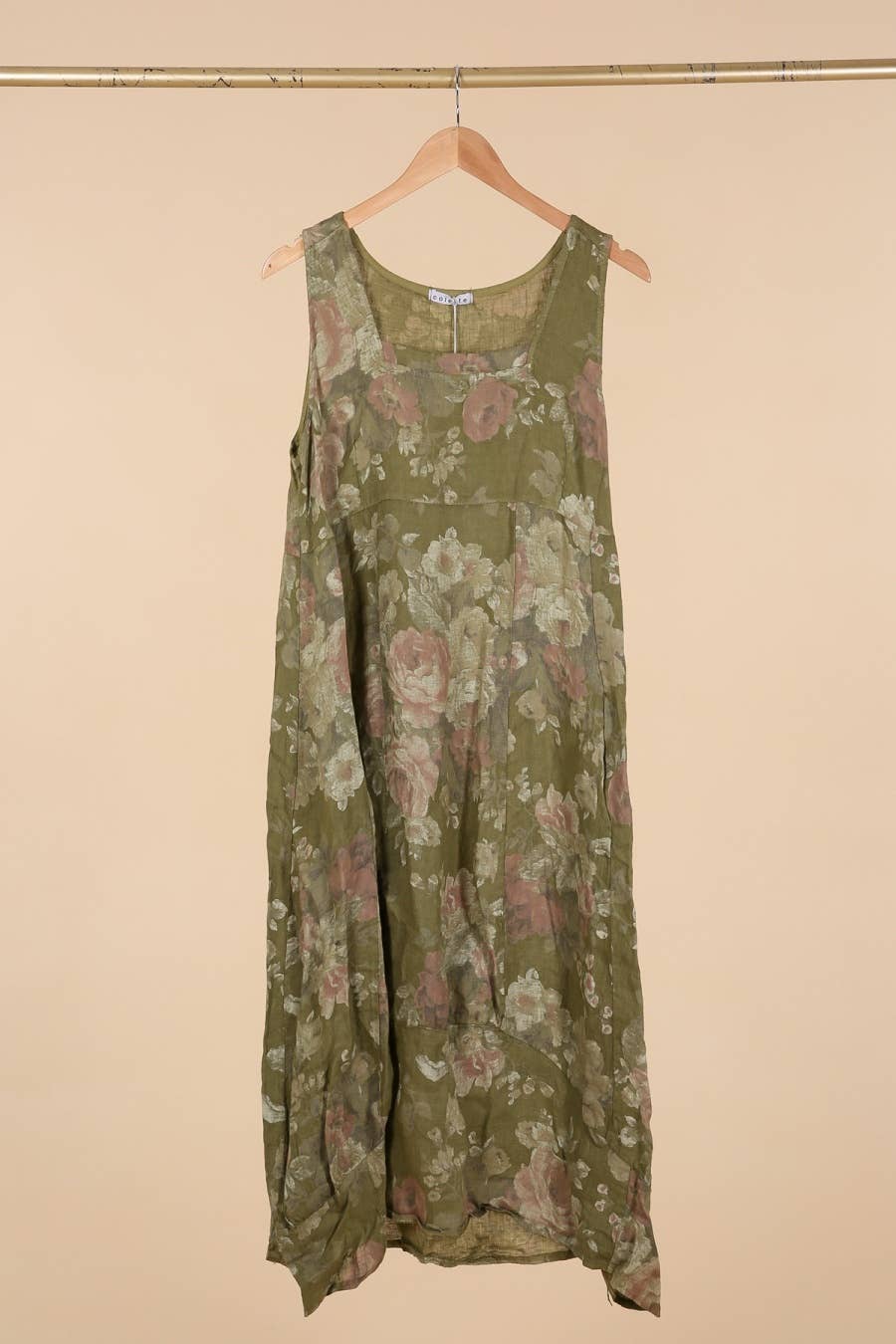 la maison des fibres naturelles - Wholesale Dress - Women's - sleeveless floral dress in 100% linen 62230