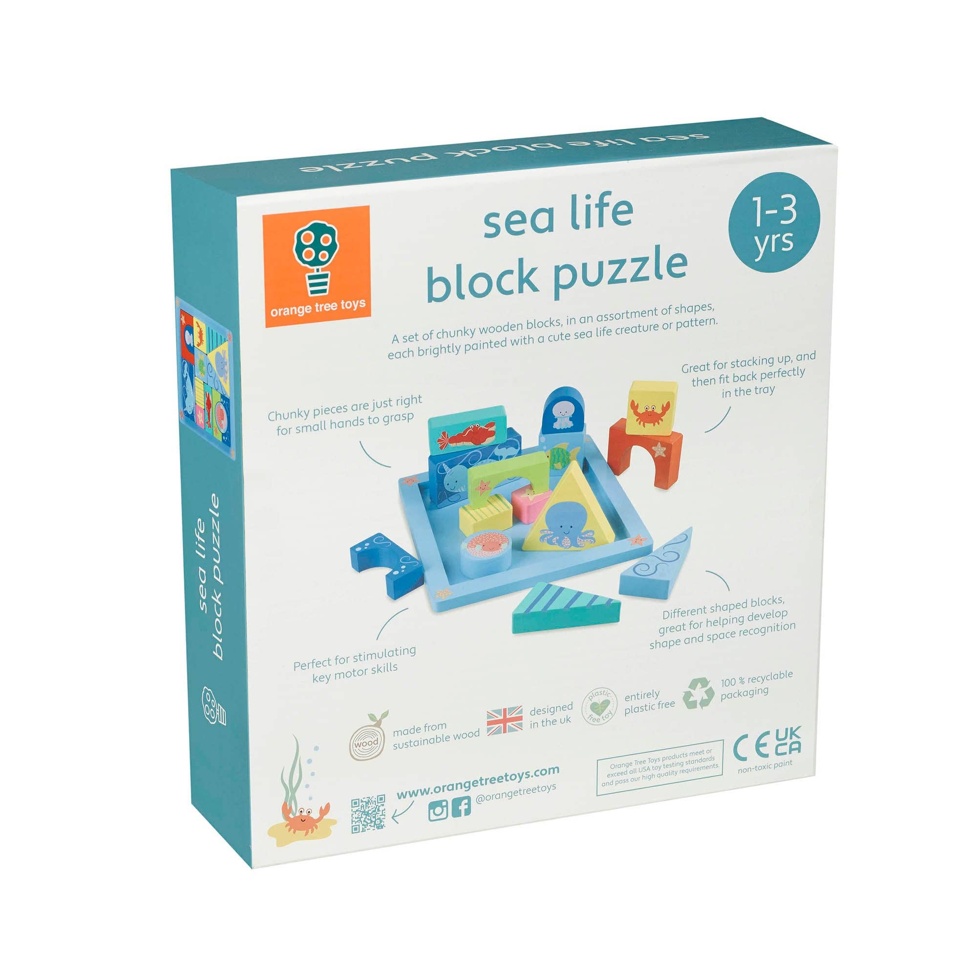 Orange Tree Toys – wholesale Wood toy – Child – Sea Life Block Puzzle7