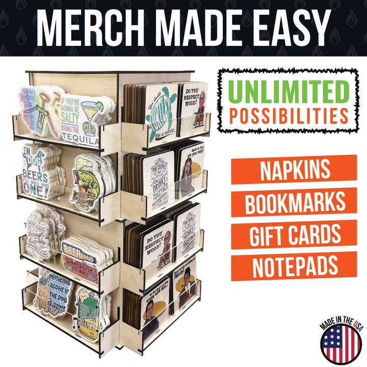 Torched Displays - Wholesale Retailer Display Stand/Case - 4-Sided Rotating Display Stand for Craft Shows, Trade Shows6