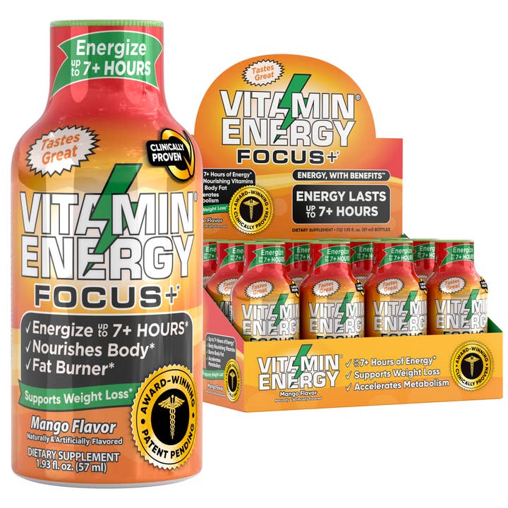 Vitamin Energy - Wholesale Sports/Energy Drink - Vitamin Energy® Focus+ Energy Shots (Mango)