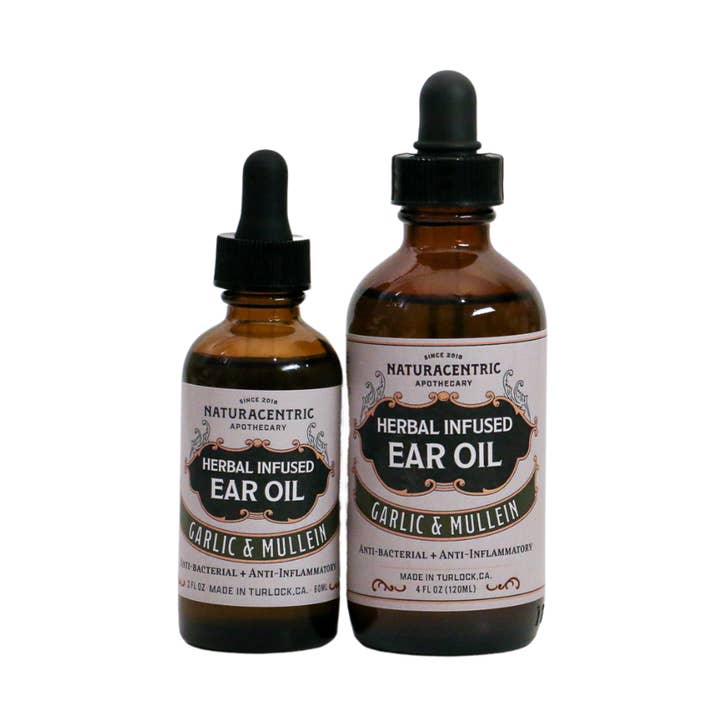 Olio per le orecchie di aglio e verbasco per la vendita all'ingrosso da parte di Naturacentric