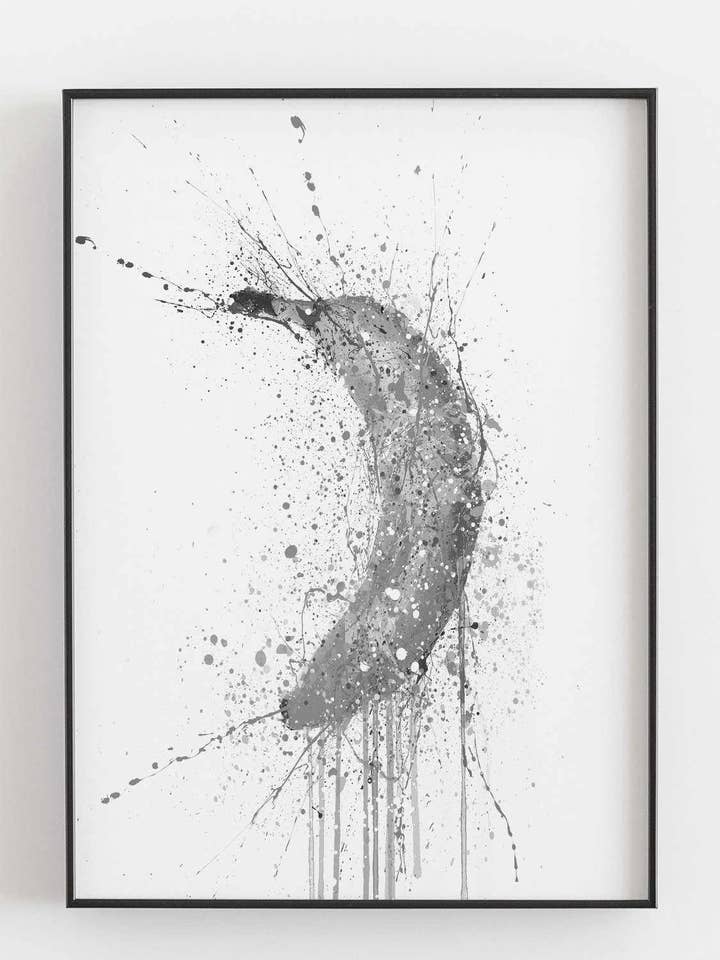 Stampa artistica da parete con frutta banana (edizione grigia) per la vendita all'ingrosso da parte di We Love Prints
